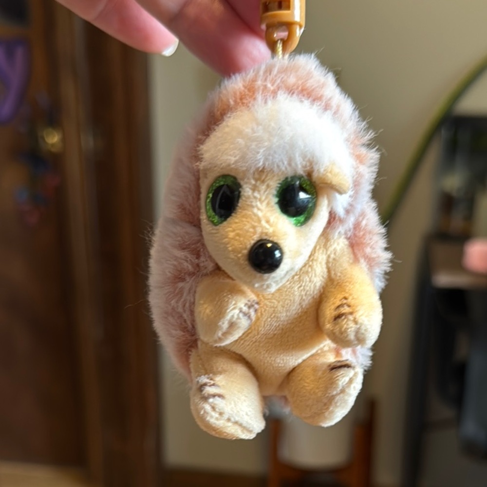 TY Hedgehog Beanie Babies Toy Keychain Clip